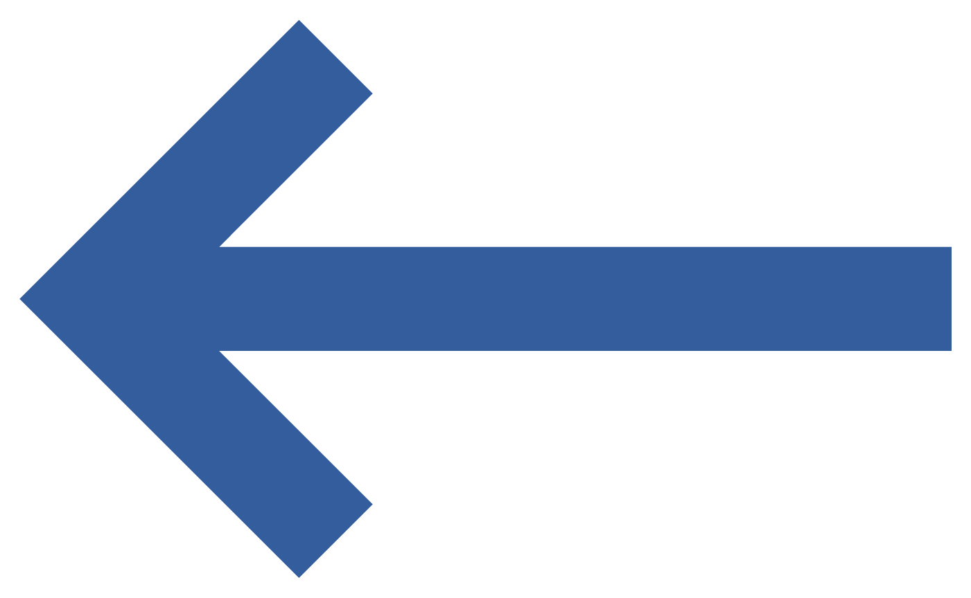 large royal blue left-pointing arrow